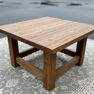 Reclaimed Rustic Square Wood Coffee Table Handmade Chestnut Wood Living Room Furniture Farmhouse Design Barnwood Coffee Table Gift for Women