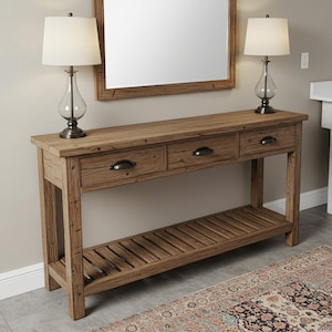 Reclaimed Wood Console Table: Handmade Rustic Farmhouse Entryway