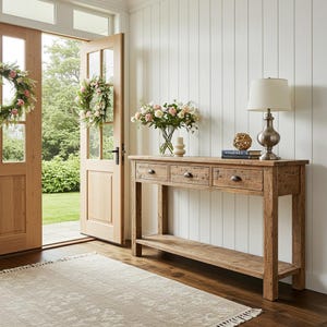 Handmade Console Table: Rustic Reclaimed Wood (Narrow Sofa or Entryway)
