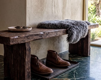 Reclaimed Wood Bench: Rustic Entryway and Shoe Storage (Handmade)