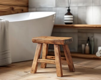 Barnwood Step Stool: Rustic Handmade Wood (Small or Large)