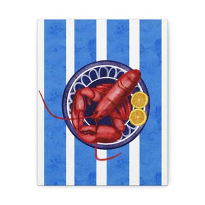 Lobster Art Canvas Print, Nautical Decor, Coastal Wall Art, Kitchen Wall Decor, Seafood Lover Gift