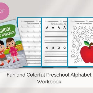 Práctica de letras para niños: materiales de aprendizaje para aprender las letras, ejercicios y actividades divertidas para niños en edad preescolar, aula