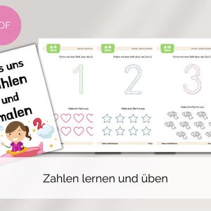Children&#39;s Numbers Learning Book Counting and Painting SEARCH & CIRCLE Numbers PDF Printable Abc Kindergarten Worksheet Daycare School Child German