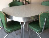 Items similar to Vintage Gray Formica and Chrome Table with Four Chairs on Etsy