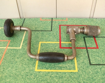 Vintage Yankee Bell System North Brothers Hand Crank Ratcheting Brace Drill Manual Drill