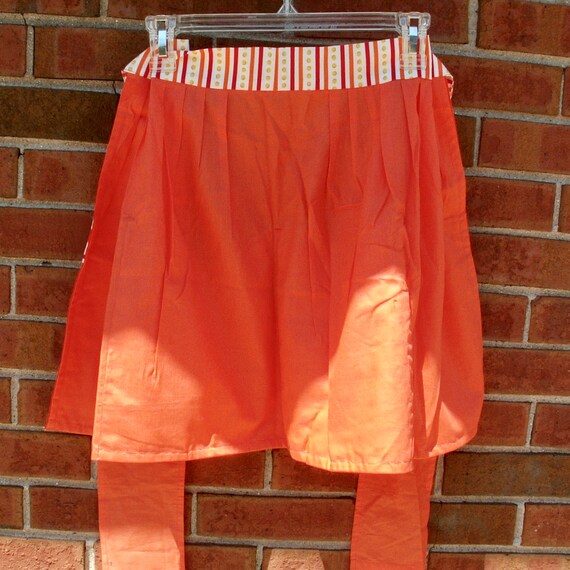 Vintage Orange Half Apron - image 5