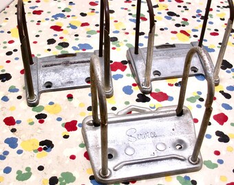 Three Vintage Metal Clipboard Brackets Two Punch Receipt Invoice Holder Globe Wernicke Service Merchandise