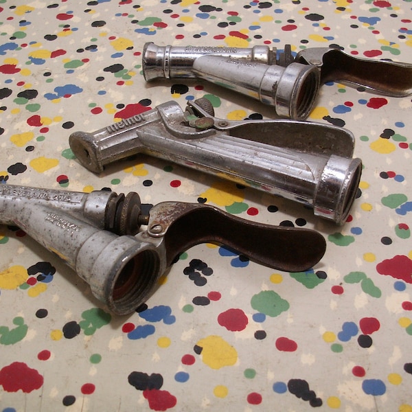 Vintage Melnor Aqua Gun and Kay Products Garden Hose Lever Spray Nozzles