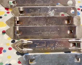 Six Vintage Quick And Easy Bottle Can Openers