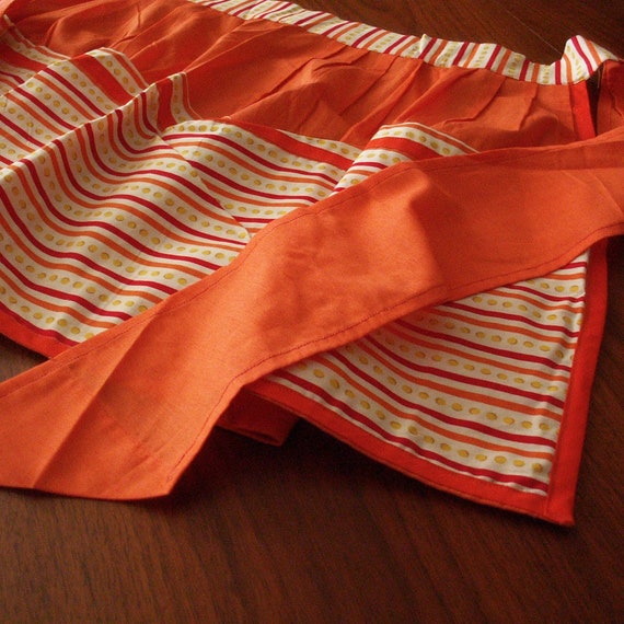 Vintage Orange Half Apron - image 2
