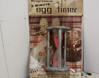 Vintage 1970 Progressus 3 Minute Egg Timer West Germany PINK SAND