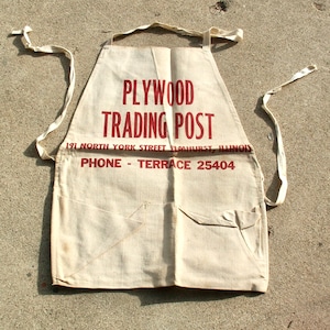 Vintage Plywood  Trading Post Bib Apron
