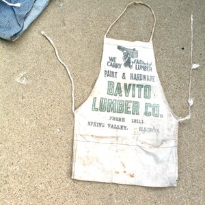Vintage Davito Lumber Company Bib Apron