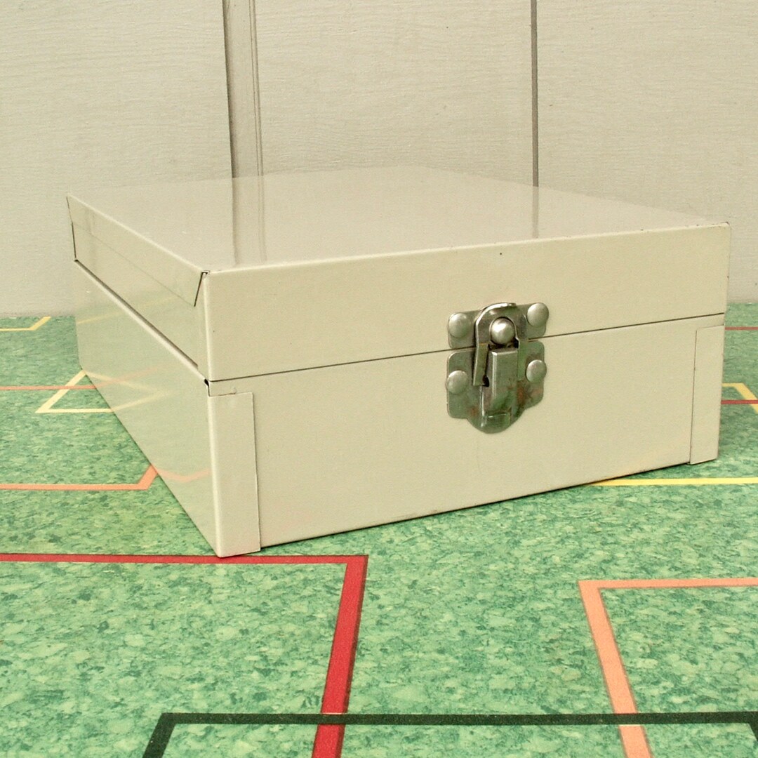 Vintage Metal File Box With Months of Year Dividers Etsy