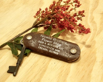 Vintage Flower Shop Skeleton Key With Case