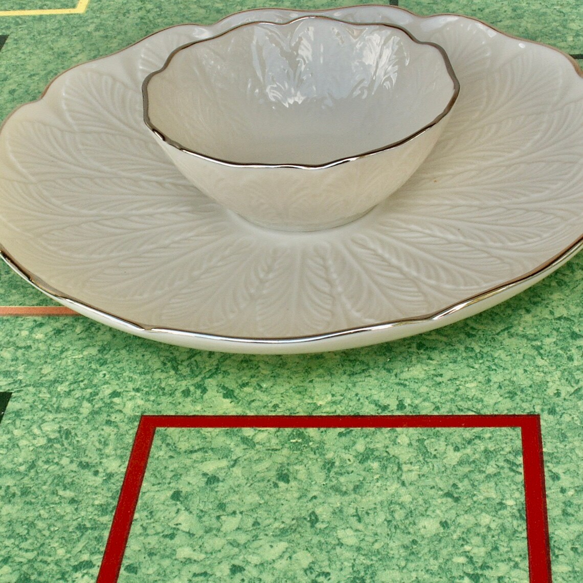 Vintage Lenox China Chip and Dip Bowl Etsy