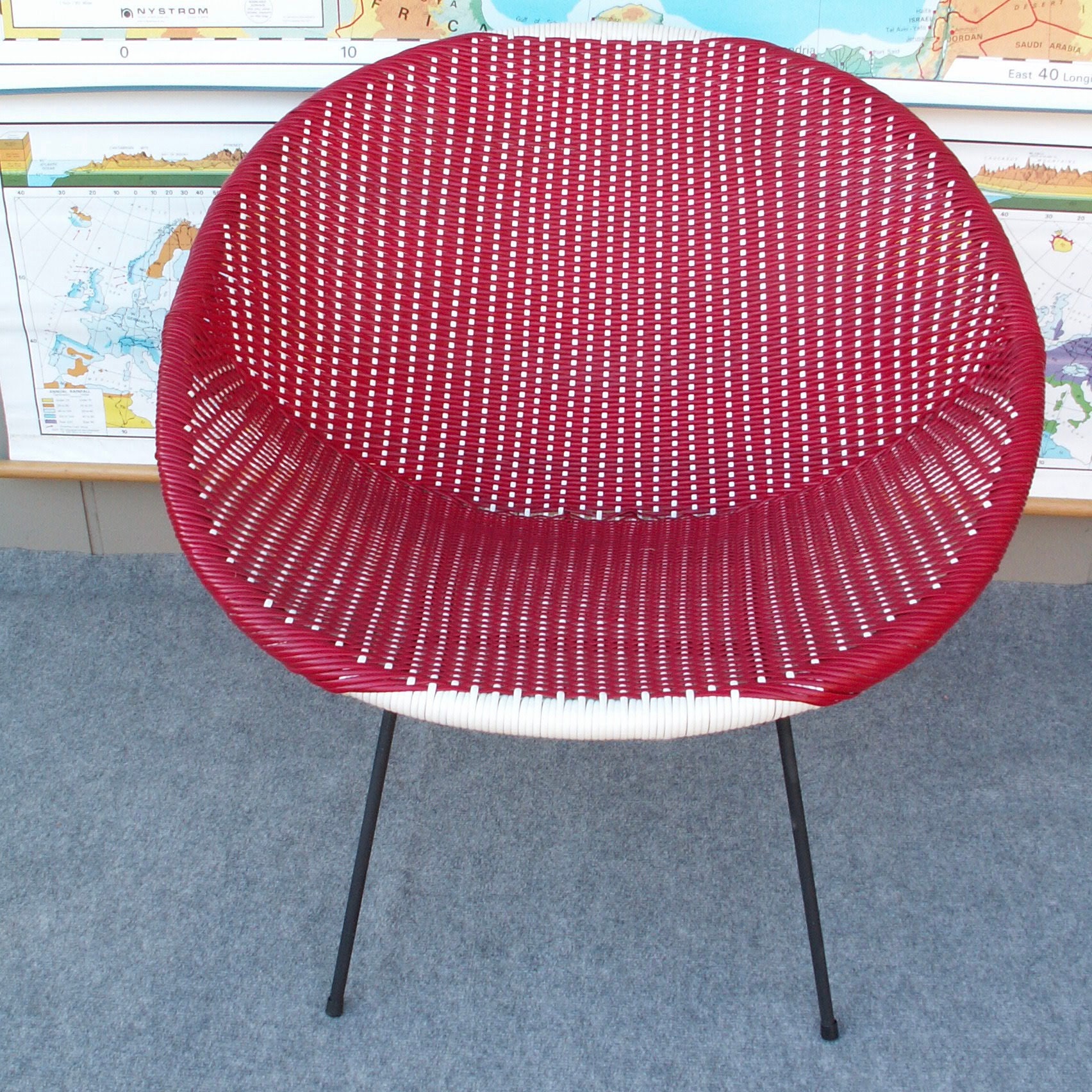 Sale 70’s 国産ヴィンテージ 鋲打ち　スピンドルチェア Vintage Leather Swing Chair from Strässle, 1970s for sale at