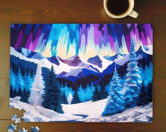 Holzpuzzle 500 Teile Arktische Winterlandschaft
