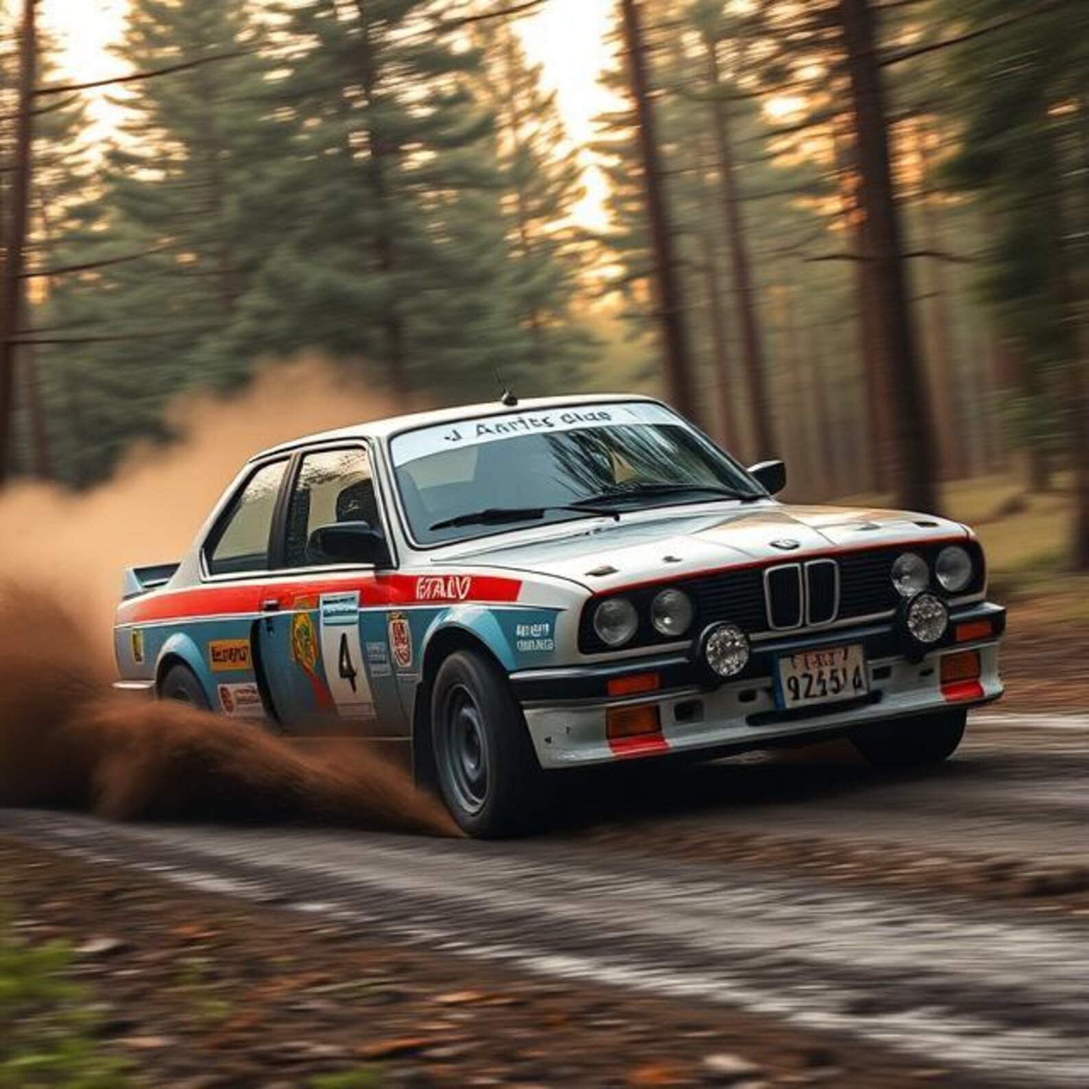 Classic BMW E30 Rally Drift Poster – Forest Dirt Racing Art, Retro ...