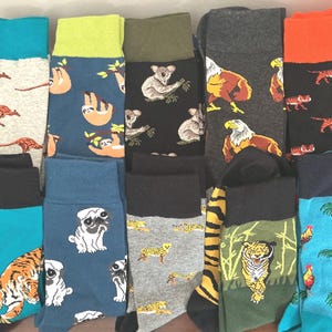 Novelty Land Animal Socks: Combed Cotton Blend, Whimsical Gift