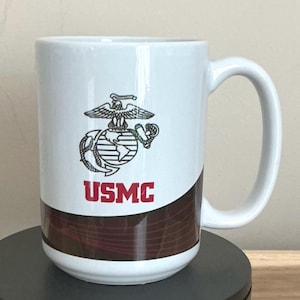 USMC Pride Coffee Mug: Patriotic Marine Corps Decor - Gift Option