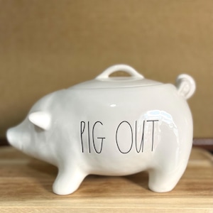 Rae Dunn Pig Keksdose: Handwerker Keramik Bauernhaus Dekor