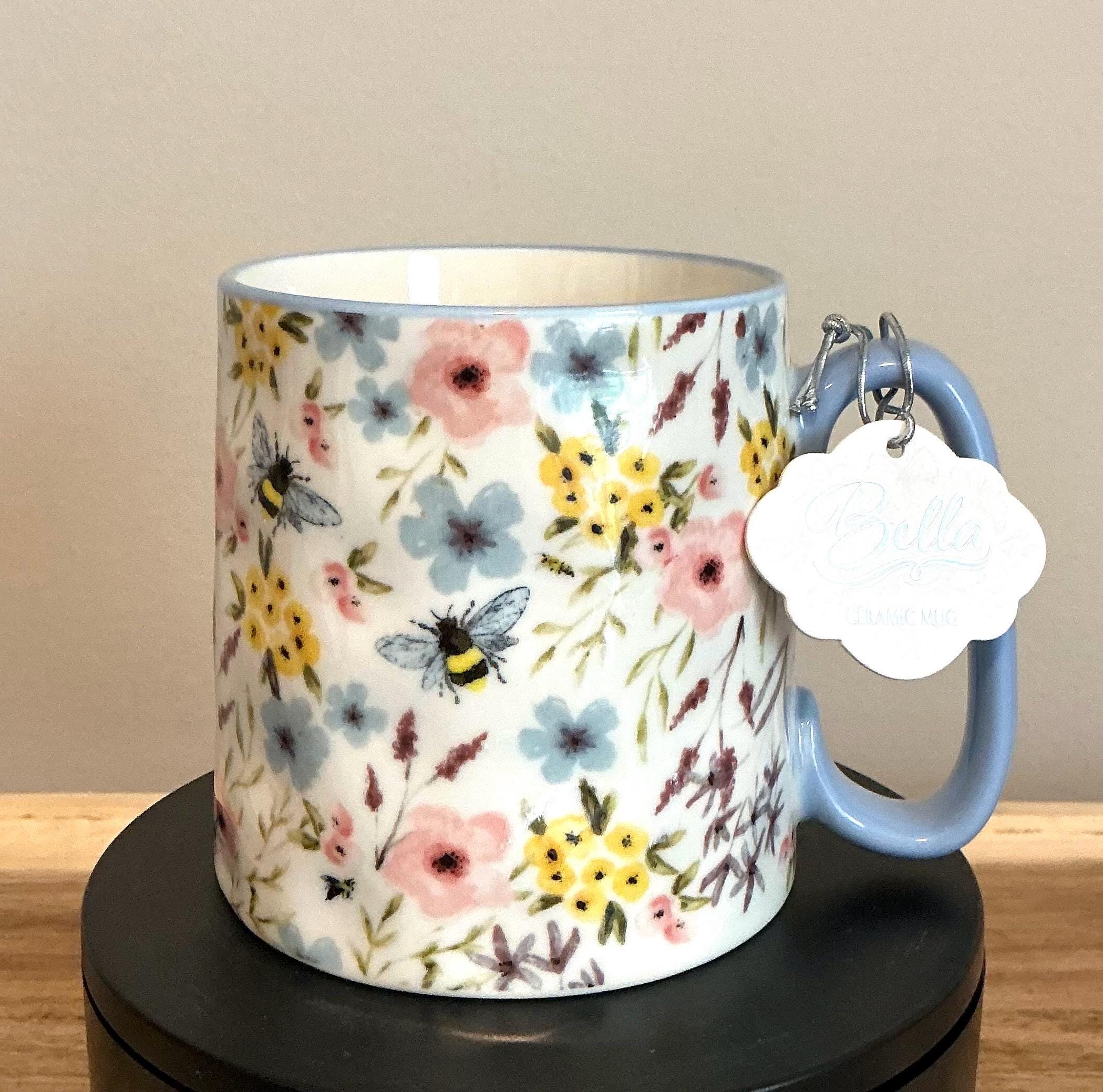 Personalisierte Bienen-Tasse 330 Ml - Honigwaben Design Mit Namen, Spülmaschinenfest