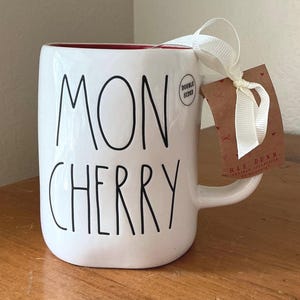 Rae Dunn 'Mon Cherry' Coffee Mug: Cherry Print Artisan Pottery