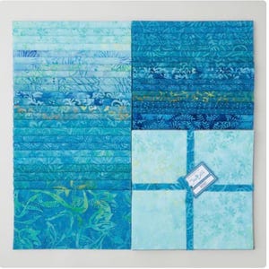 Precut 10” Pack Layer Cake- Java Batik Turquoise Favorites by Maywood Studios- 42 Pieces- Batik Cotton