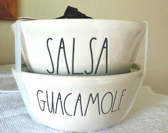 Miska Rae Dunn „Salsa” i „Guacamole” – ceramiczne miski do serwowania