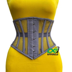 Women&#39;s Handmade Mesh Underbust Corset Steel Boned Waist Trainer Hourglass Body Shaper Summer Lightweight Corset