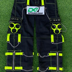 Pantalon gothique noir pour hommes, pantalon chaîne, pantalon cyber, pantalon gothique baggy rock punk