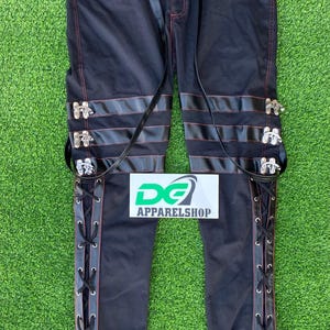 Pantalon gothique fait main pour hommes en cuir de coton noir punk rock mode homme effondrement baggy streetwear pantalon personnalisé pantalon