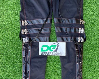 Size 31x33 Semantic Design Cargo Pants Black Bondage Pants