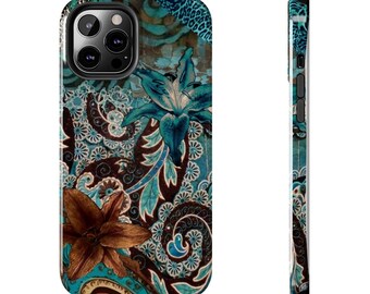 Teal Floral iPhone Case