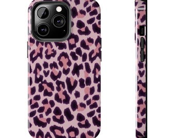 Custodia per iPhone con stampa leopardata rosa