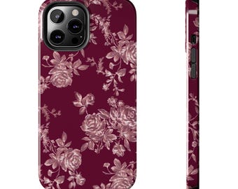 Vintage Burgundy Floral iPhone Case