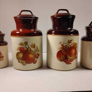Vintage McCoy Canister Set Fruit Festival Set of 4
