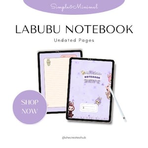Cute Labubu Spiral Notebook – Labubu Bunny Design, Stationery & School Supplies, Gift for Students