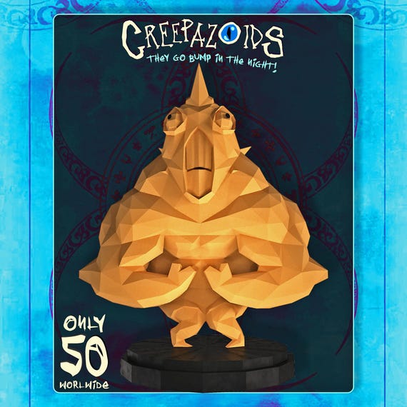 Creepazoid S.I.N.E.W. #017 — GHOST Muscle Monster Art, Dark Grotesque Collectible, Creature Sculpture