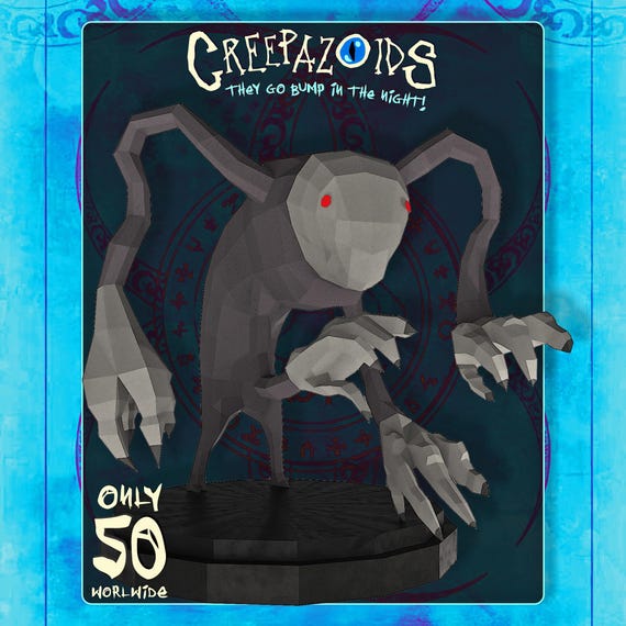 Creepazoid ??? #007 — GHOST Unknown Entity Art, Mystery Creature Collectible, Dark Sci-Fi Sculpture