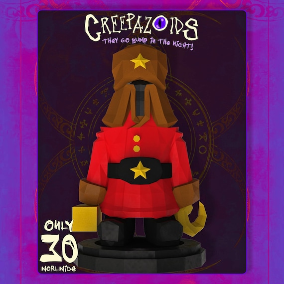Creepazoid Redbot #018 — SHADOW Soviet Ghost Art, Dark Military Collectible, Haunted Uniform Sculpture