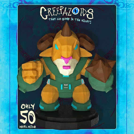 Creepazoid Combat Creature #013 — GHOST Warrior Beast Art, Hybrid Fighter Collectible, Dark Sci-Fi Figure