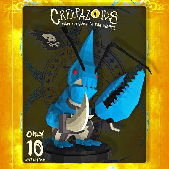 Creepazoid Old Salt #001 — PRIMORDIAL Pirate Art Figure, Numbered Paper Sculpture, Limited Dark Collectible