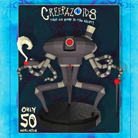 Creepazoid Warren Worlds #006 — GHOST Steampunk Creature Art, Collectible Octopus Figure, Dark Elegance