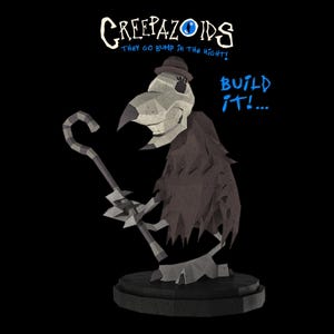 ペーパークラフトテンプレート – 3Dペーパーモデル – DIYペーパー彫刻 – ゴシックモンスターペーパークラフト – クリーパゾイド CLOCKY No.0002