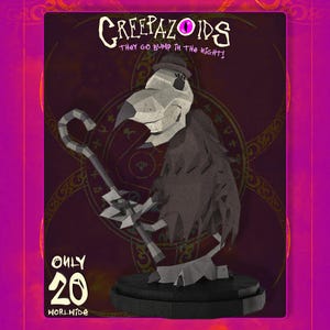 Creepazoid Clocky #002 — SPECTER Plague Doctor Art, Gothic Sculpture Figure, Limited 20 Units