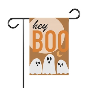 Garden Flag, Halloween Cute Ghost Outdoor Banner, Spooky Season Yard Decoration, Fall Holiday Home Decor, Trick or Treat Flag, All Hallows