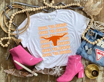 Longhorns PNG, Texas Sublimation Design, College Football Shirt, Print on Demand tshirt design, College tshirt png, Retro Hook Em PNG
